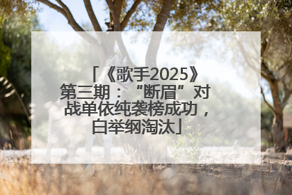 《歌手2025》第三期：“断眉”对战单依纯袭榜成功，白举纲淘汰