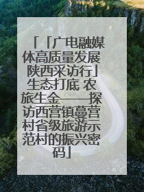 「广电融媒体高质量发展陕西采访行」生态打底 农旅生金——探访西营镇蔓营村省级旅游示范村的振兴密码