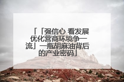 「强信心 看发展 优化营商环境争一流」一瓶胡麻油背后的产业密码