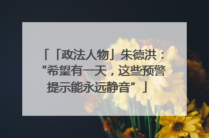 「政法人物」朱德洪：“希望有一天，这些预警提示能永远静音”