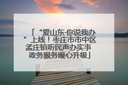 “爱山东·你说我办”上线！枣庄市市中区孟庄镇听民声办实事 政务服务暖心升级
