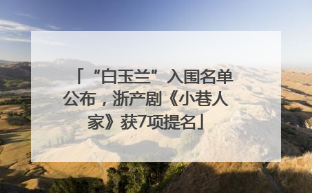 “白玉兰”入围名单公布，浙产剧《小巷人家》获7项提名