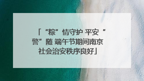 “粽”情守护 平安“警”随 端午节期间南京社会治安秩序良好