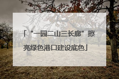 “一园二山三长廊”擦亮绿色港口建设底色