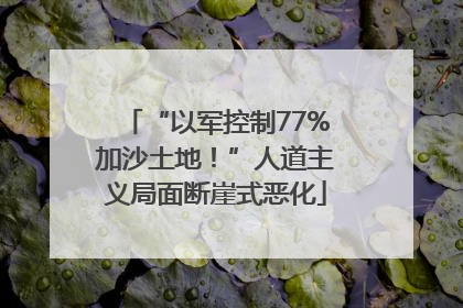 “以军控制77%加沙土地！”人道主义局面断崖式恶化