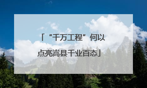 “千万工程”何以点亮嵩县千业百态