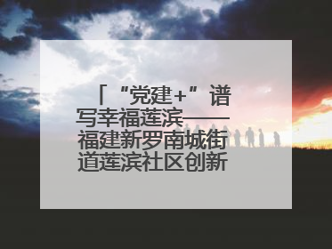 “党建+”谱写幸福莲滨——福建新罗南城街道莲滨社区创新治理模式探访