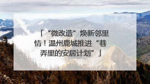 “微改造”焕新邻里情！温州鹿城推进“巷弄里的安居计划”