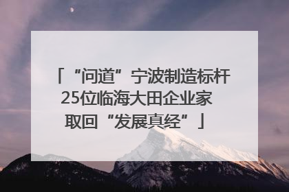 “问道”宁波制造标杆 25位临海大田企业家取回“发展真经”