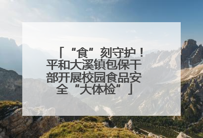 “食”刻守护！平和大溪镇包保干部开展校园食品安全“大体检”