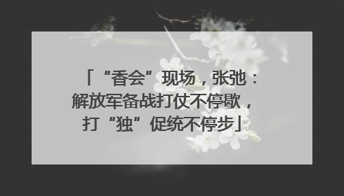 “香会”现场，张弛：解放军备战打仗不停歇，打“独”促统不停步