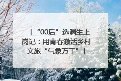 “00后”选调生上岗记：用青春激活乡村文旅“气象万千”