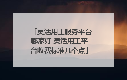 灵活用工服务平台哪家好 灵活用工平台收费标准几个点