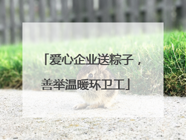 爱心企业送粽子，善举温暖环卫工