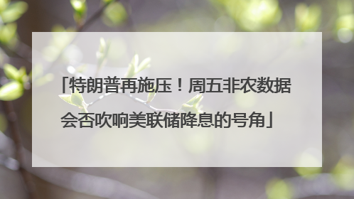 特朗普再施压！周五非农数据会否吹响美联储降息的号角