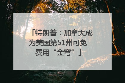 特朗普：加拿大成为美国第51州可免费用“金穹”