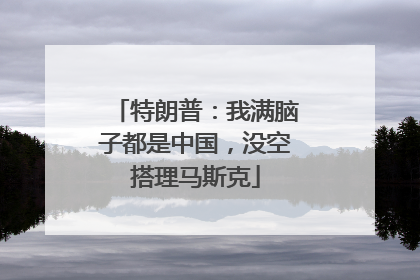 特朗普：我满脑子都是中国，没空搭理马斯克