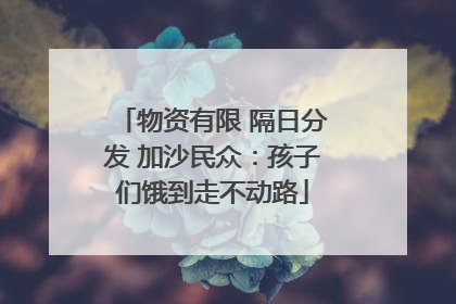 物资有限 隔日分发 加沙民众：孩子们饿到走不动路