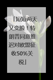 短短两天又变脸！特朗普同意推迟对欧盟征收50%关税