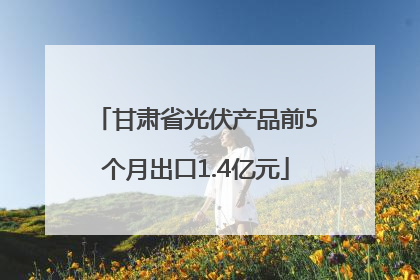 甘肃省光伏产品前5个月出口1.4亿元