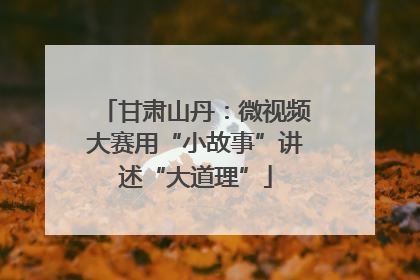甘肃山丹：微视频大赛用“小故事”讲述“大道理”