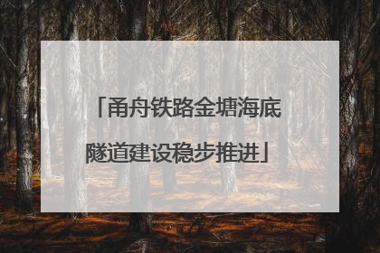 甬舟铁路金塘海底隧道建设稳步推进