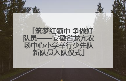 筑梦红领巾 争做好队员——安徽省龙亢农场中心小学举行少先队新队员入队仪式
