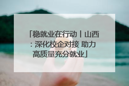 稳就业在行动丨山西：深化校企对接 助力高质量充分就业