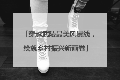 穿越武陵最美风景线，绘就乡村振兴新画卷
