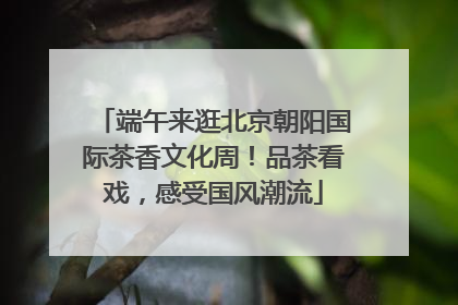 端午来逛北京朝阳国际茶香文化周！品茶看戏，感受国风潮流
