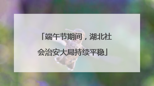 端午节期间，湖北社会治安大局持续平稳