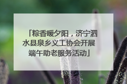 粽香暖夕阳，济宁泗水县泉乡义工协会开展端午助老服务活动
