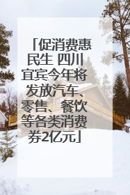 促消费惠民生 四川宜宾今年将发放汽车、零售、餐饮等各类消费券2亿元