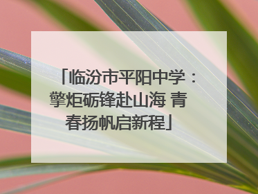 临汾市平阳中学：擎炬砺锋赴山海 青春扬帆启新程