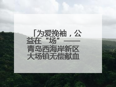 为爱挽袖，公益在“场”——青岛西海岸新区大场镇无偿献血活动温暖收官