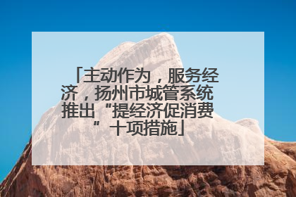 主动作为，服务经济，扬州市城管系统推出“提经济促消费”十项措施