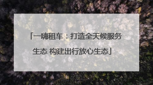 一嗨租车：打造全天候服务生态 构建出行放心生态
