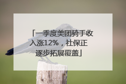 一季度美团骑手收入涨12%，社保正逐步拓展覆盖