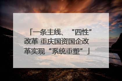 一条主线、“四性”改革 重庆国资国企改革实现“系统重塑”