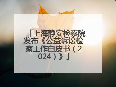 上海静安检察院发布《公益诉讼检察工作白皮书（2024）》