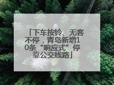 下车按铃、无客不停，青岛新增10条“响应式”停靠公交线路