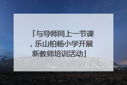 与导师同上一节课，乐山柏杨小学开展新教师培训活动