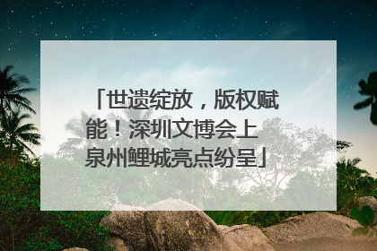 世遗绽放，版权赋能！深圳文博会上 泉州鲤城亮点纷呈