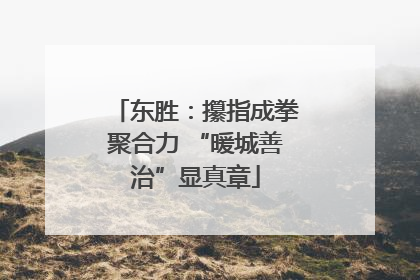 东胜：攥指成拳聚合力 “暖城善治”显真章