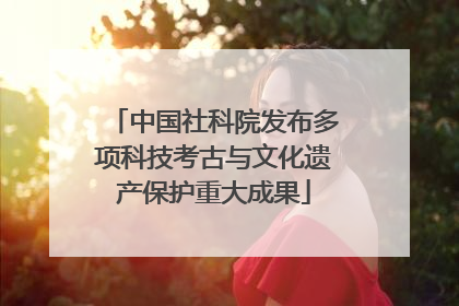 中国社科院发布多项科技考古与文化遗产保护重大成果
