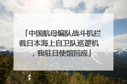 中国航母编队战斗机拦截日本海上自卫队巡逻机，我驻日使馆回应