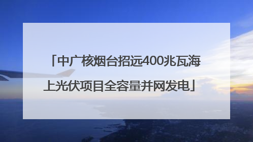 中广核烟台招远400兆瓦海上光伏项目全容量并网发电