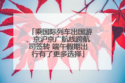 乘国际列车出国游、京沪京广航线跨航司签转 端午假期出行有了更多选择