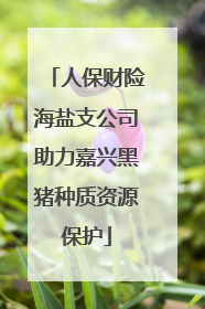 人保财险海盐支公司助力嘉兴黑猪种质资源保护