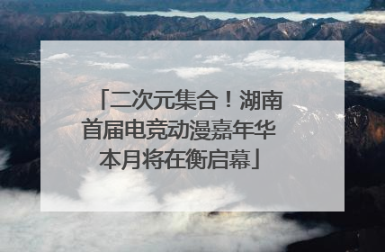 二次元集合！湖南首届电竞动漫嘉年华本月将在衡启幕